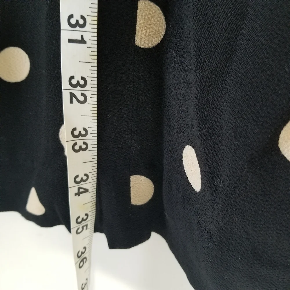 Kate Spade Polka Dot 3/4 Length Sleeve Crepe Mini Dress Ruffles Size 6